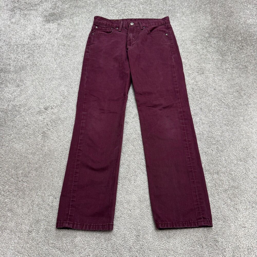Levi's 511 Straight Leg Denim Jeans Womens 28x30 Maroon Red Cotton Mid Rise